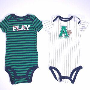 Just One You Baby Bodysuit Bundle 12M ⚾ Baseball Theme Set